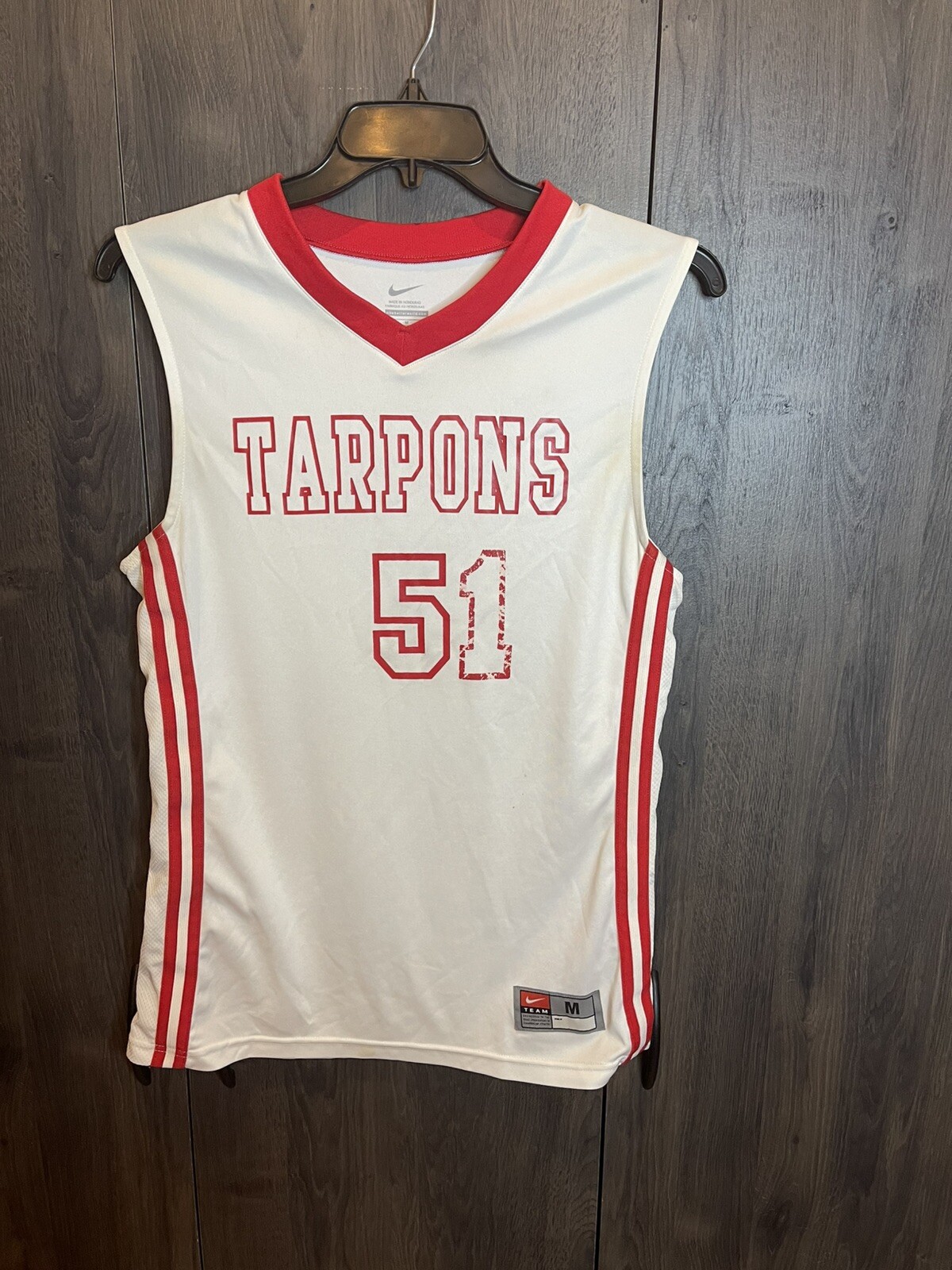 Vintage Fighting Tarpons High School Basketball Jersey adult Medium White Vintage Fighting Tarpons High School Basketball Jersey adult Medium White
