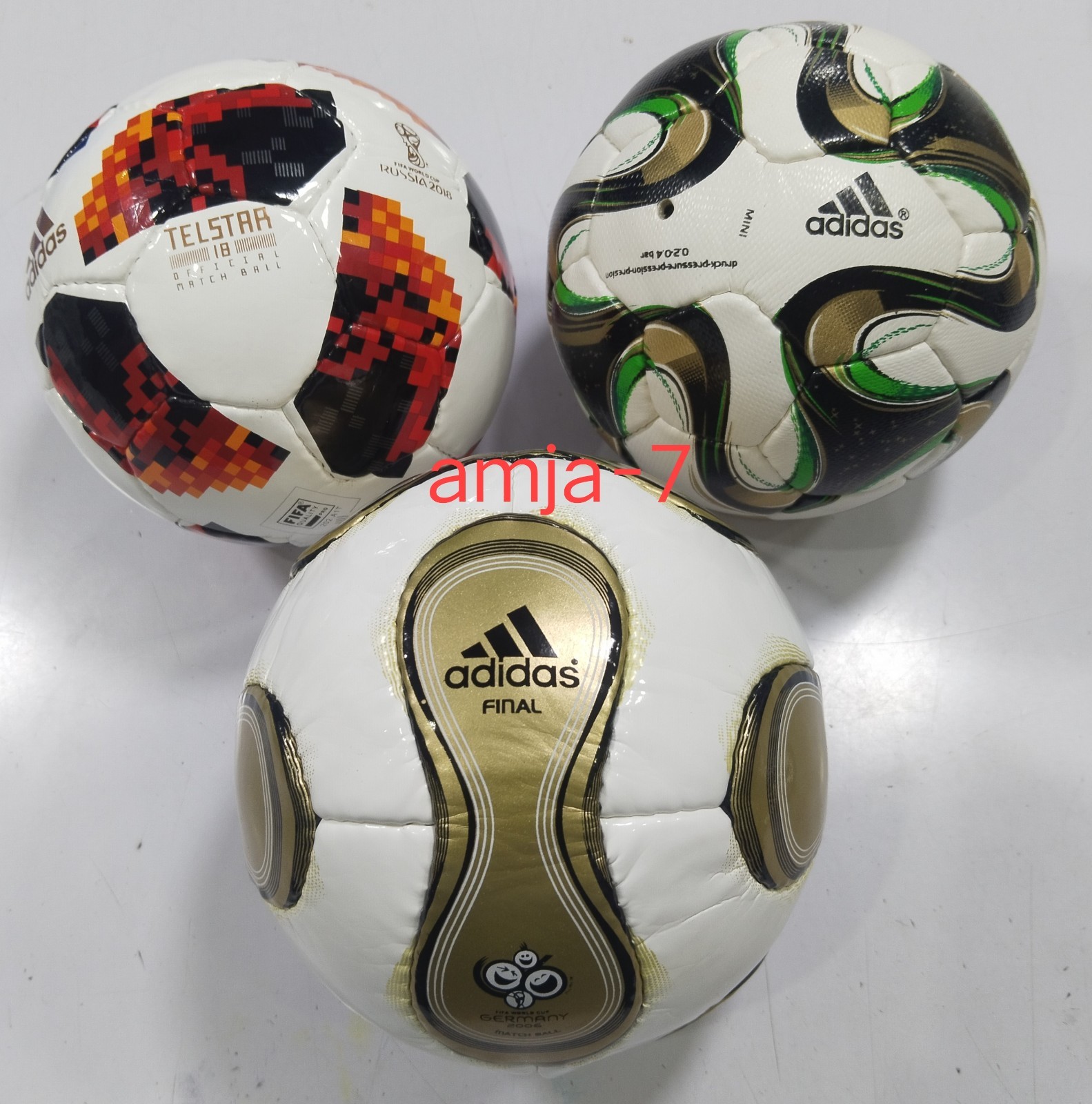 3X Mini ADIDAS Teamgeist 2006 To 2018 FIFA World Cup Match Soccer Ball Size 1 