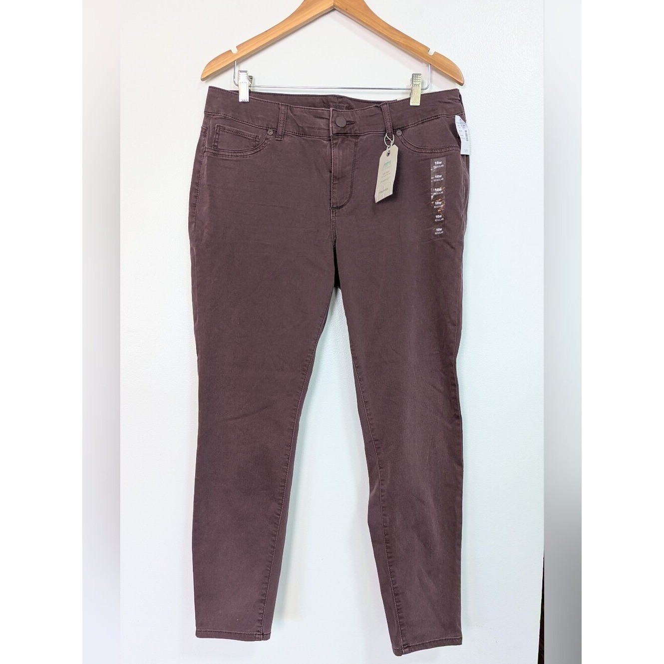 NWT Maurices Plum Brown Mid Rise Denim Flex Jeggings 16W Regular
