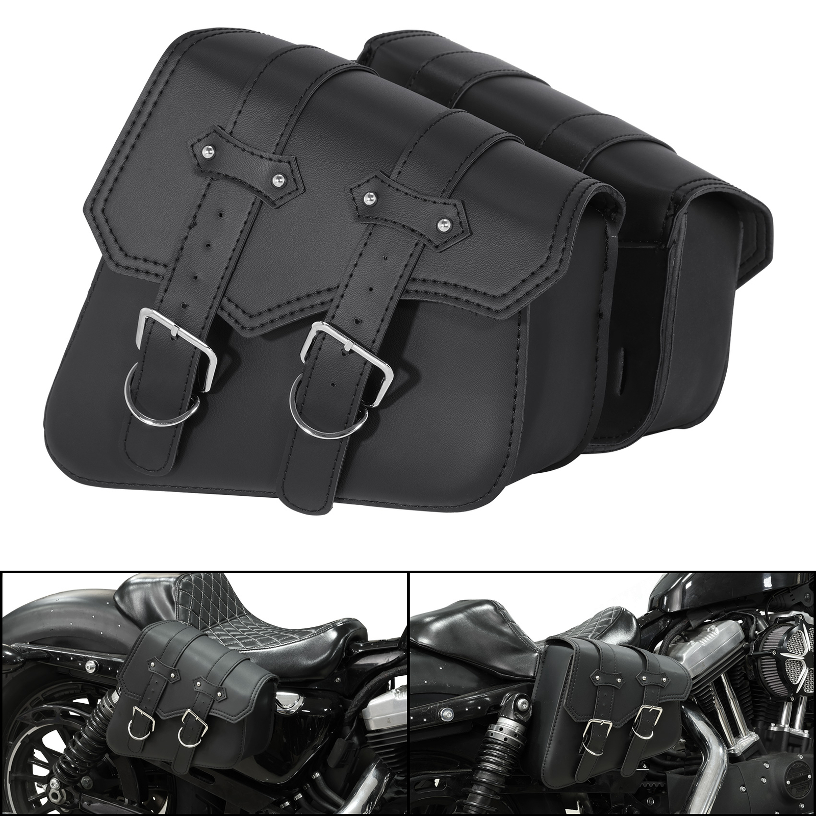 Black Saddlebags Side Luggage Saddle Bags Fit For Harley Sportster XL 883 1200 Black Saddlebags Side Luggage Saddle Bags Fit For Harley Sportster XL 883 1200