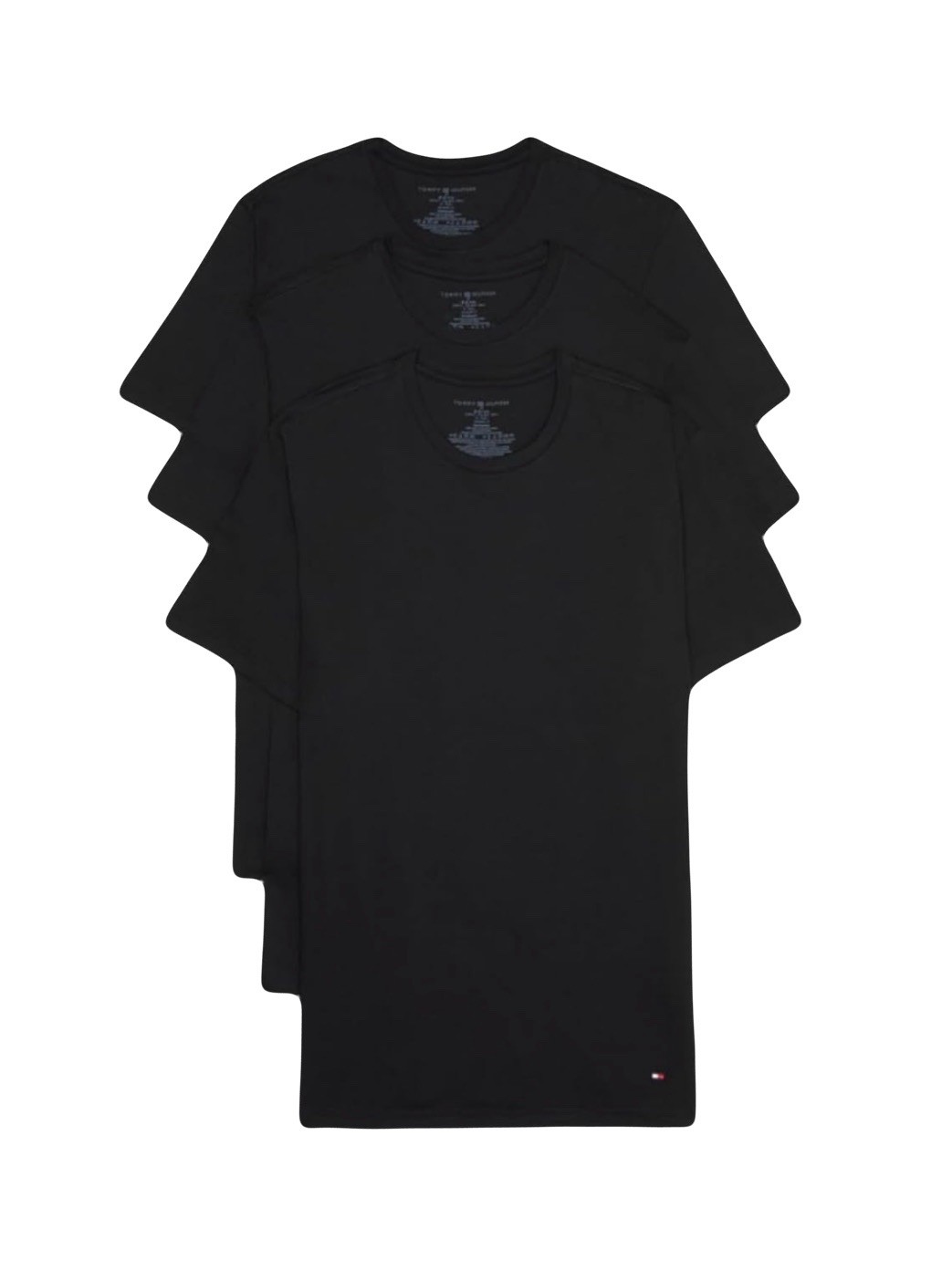 NWT Tommy Hilfiger.  3 Pack. Cotton Crew neck T-Shirts. Black. MSPR $42.50
