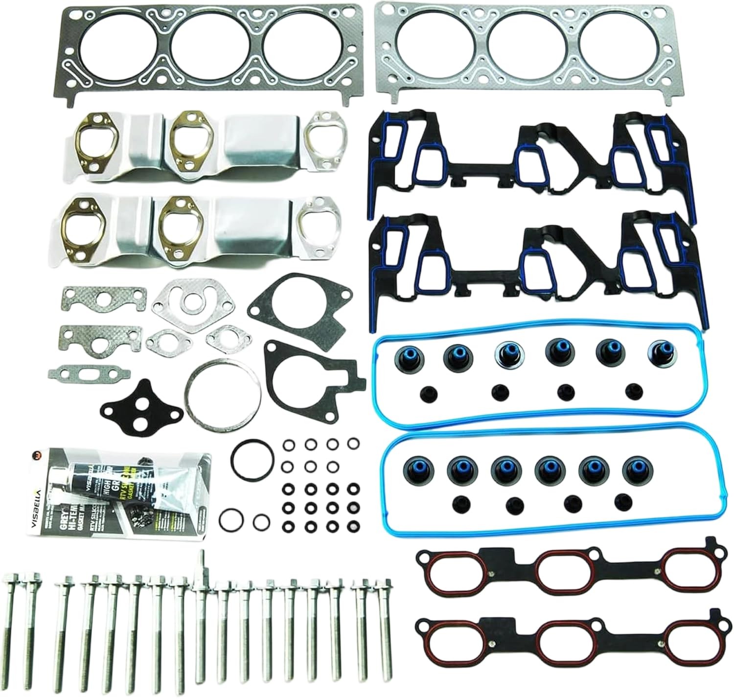 Head Gasket Set W/ 16 Bolts for Buick Chevy Pontiac Oldsmobile