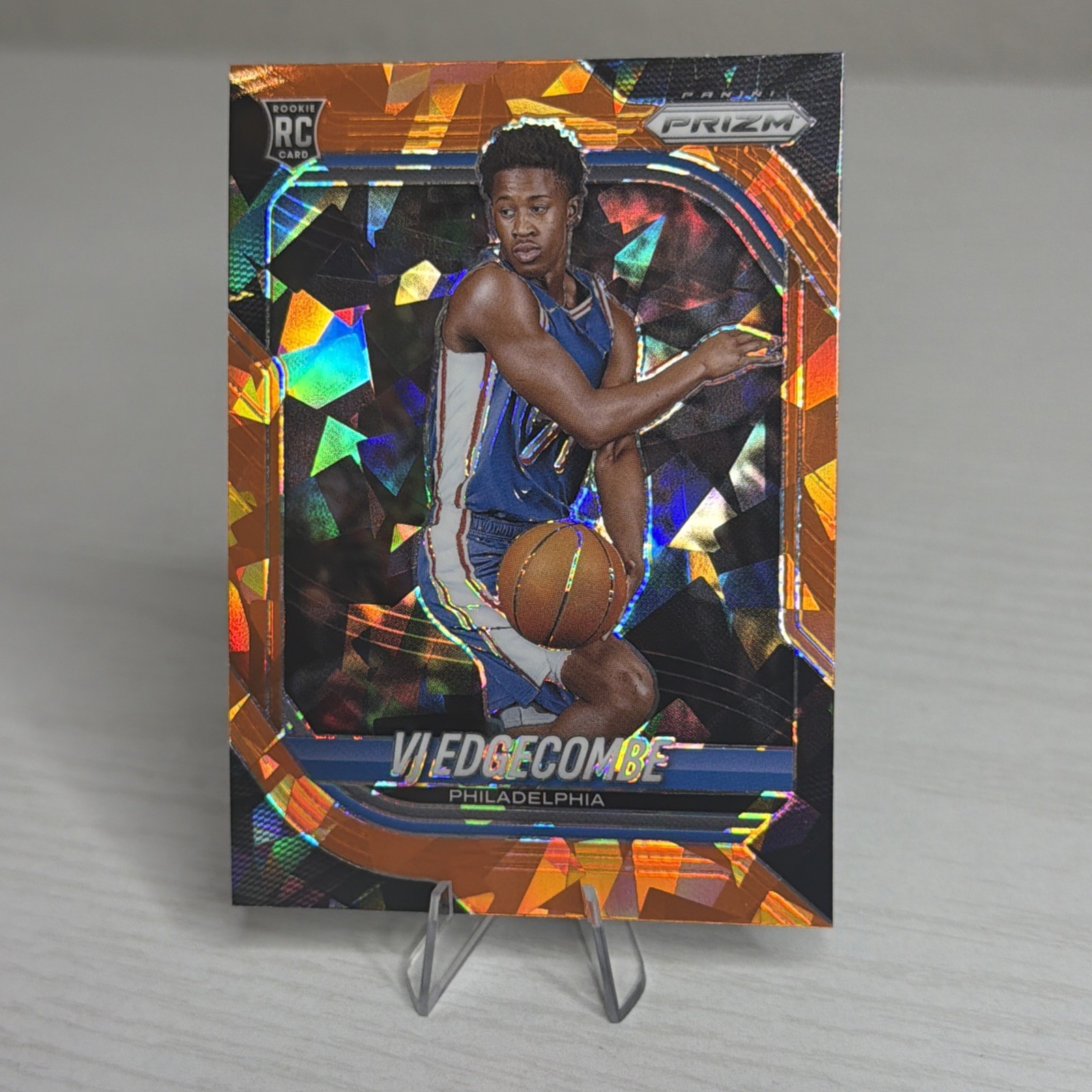 Panini 2025-26 Prizm VJ Edgecombe Orange Cracked Ice Prizm Rookie Philadelphia Panini 2025-26 Prizm VJ Edgecombe Orange Cracked Ice Prizm Rookie Philadelphia