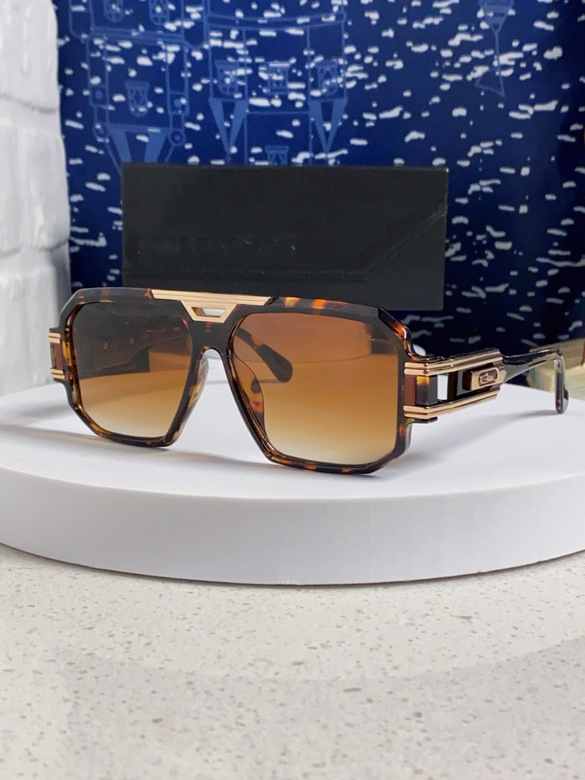CAZAL Retro Punk Square Oversized Double-Bridge Sunglasses (Unisex)