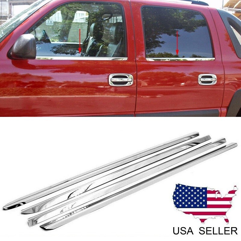 For 1999-2006 Chevy Silverado / GMC Sierra Crew Cab Stainless Window Sill Trims For 1999-2006 Chevy Silverado / GMC Sierra Crew Cab Stainless Window Sill Trims