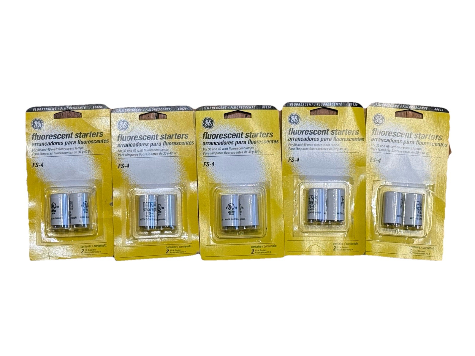 10 GE Fluorescent Starters FS-4 40 Watt 5x2 Packs 10 GE Fluorescent Starters FS-4 40 Watt 5x2 Packs