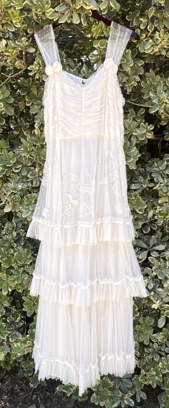 Nataya Ivory Bridal Dress L Vintage style Layered Lace Romantic Sownton abbey