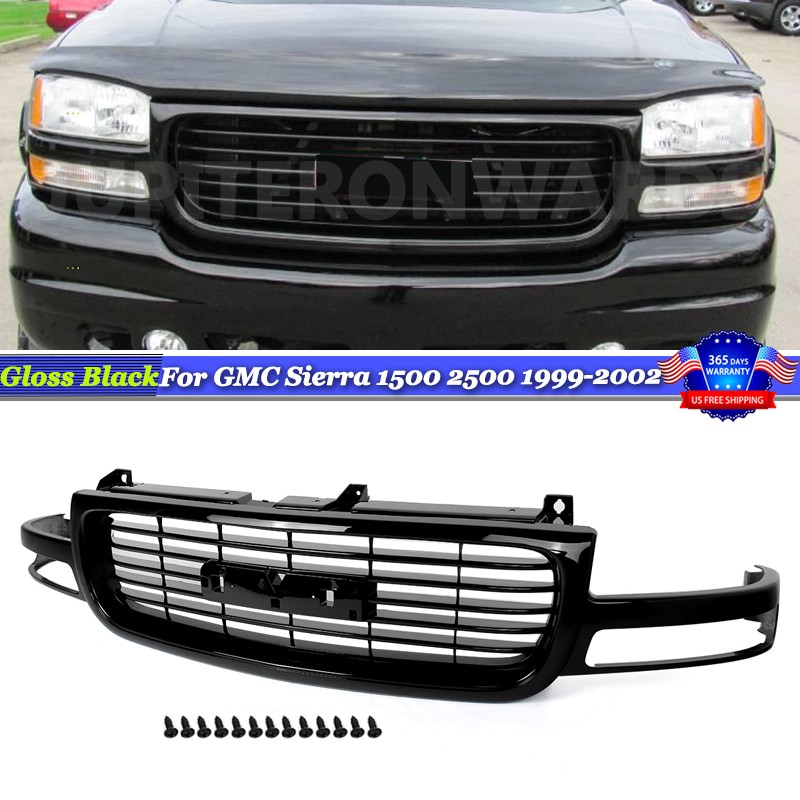 Gloss Black Front Grille For GMC Sierra 1500 2500 1999-2002 Yukon XL 2000-2006 Gloss Black Front Grille For GMC Sierra 1500 2500 1999-2002 Yukon XL 2000-2006