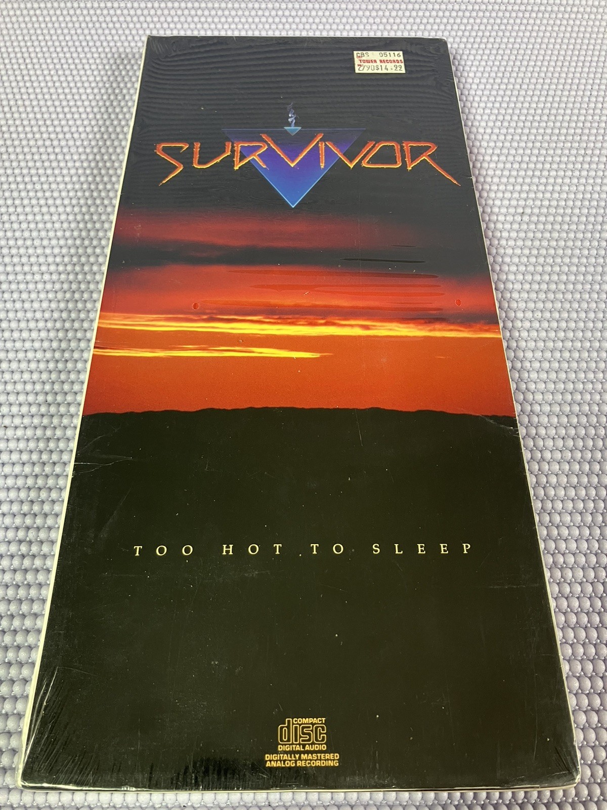 Survivor - Too Hot To Sleep 1988 CD Longbox 44282 NOS SEALED (Tower Records Tag)