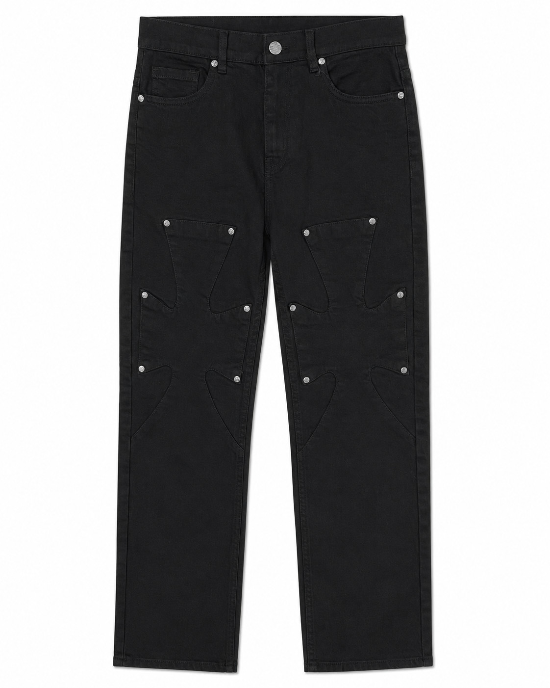 FWRD DENIM CROSS-PANEL STRAIGHT-LEG JEANS – Jet Black