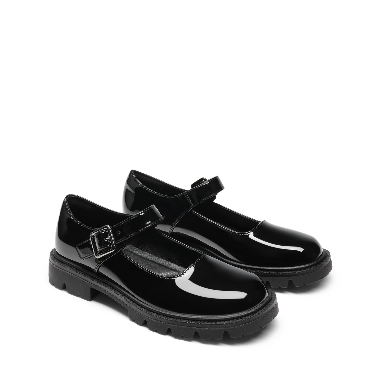 DREAM PAIRS Women Chunky Mary Jane Flat Shoes With adjustable buckle strap