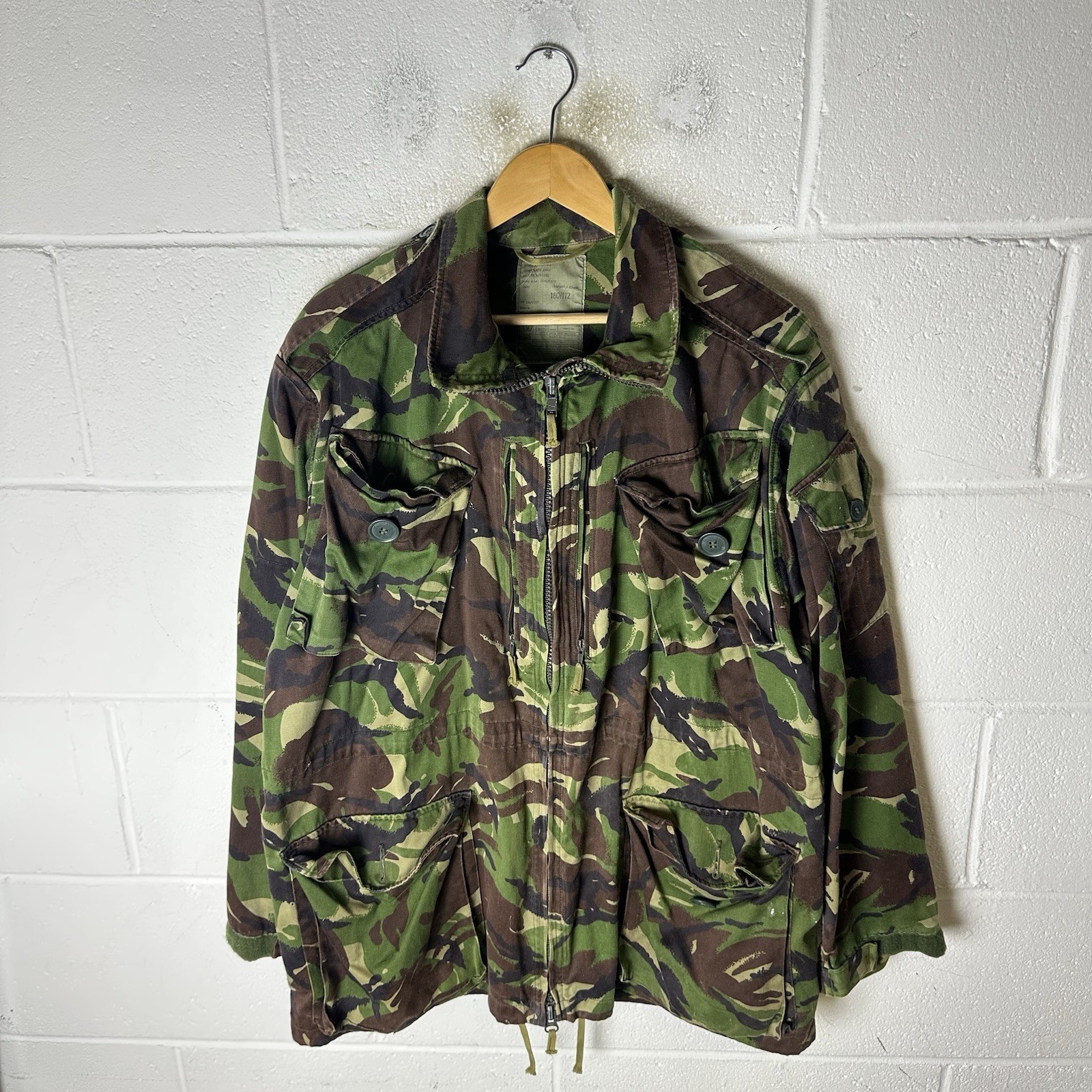 Vintage British Army Jacket Mens 2XL XXL Green DPM Woodland Camo NATO Field