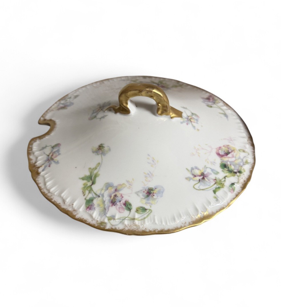 Antique Théodore Haviland Limoges France LID ONLY 1903-1915 Floral Gilt 8\