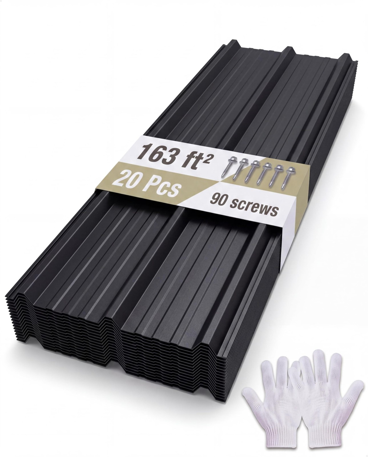 20PCS Metal Carport Roofing Panels Galvanized Steel Ribbed Panels 59.1\