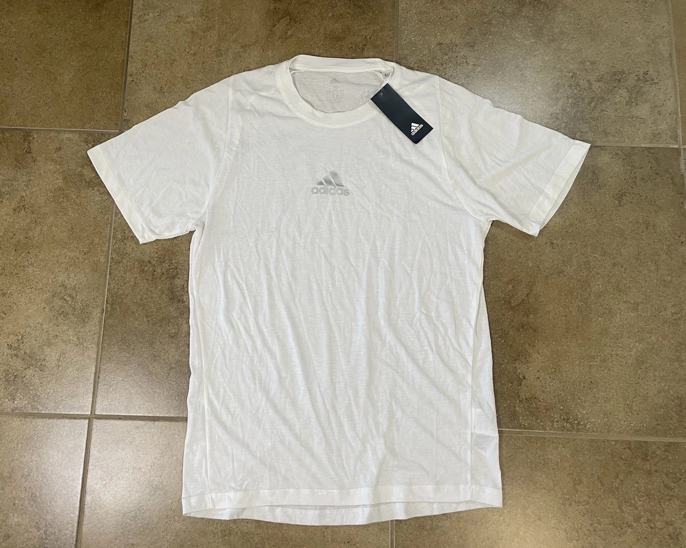 NWT Adidas Climalite Mens Sz S White Performance Training T-Shirt Short Sleeve