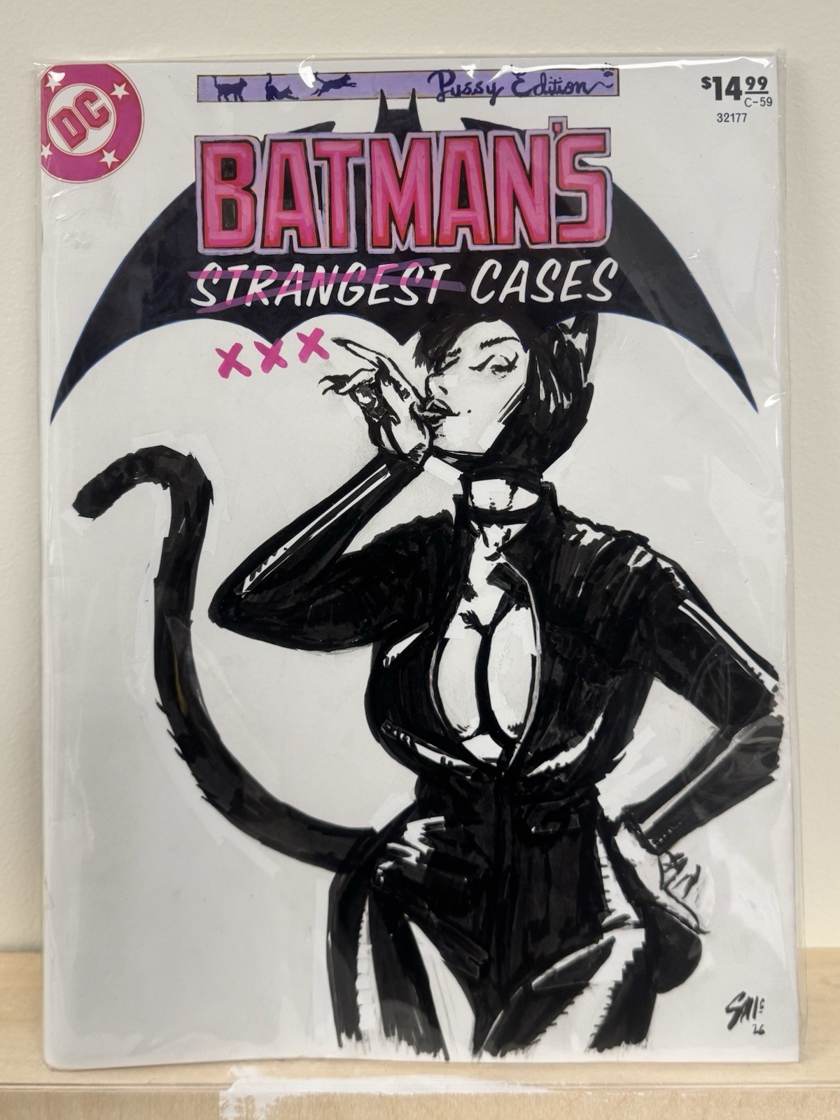 Original Comic Art Cover Cat woman