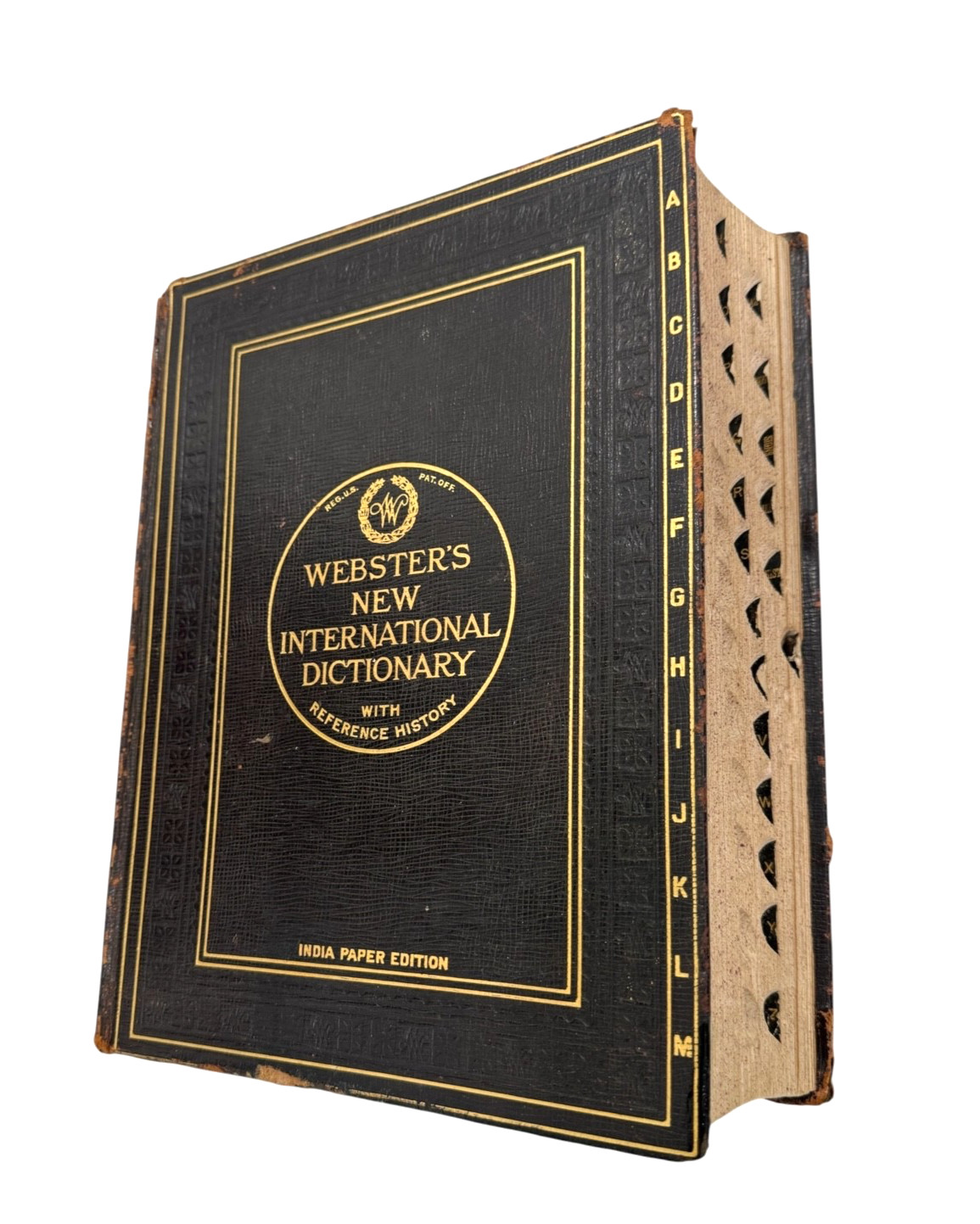 Antique 1926 Websters New International Dictionary Reference History India Paper