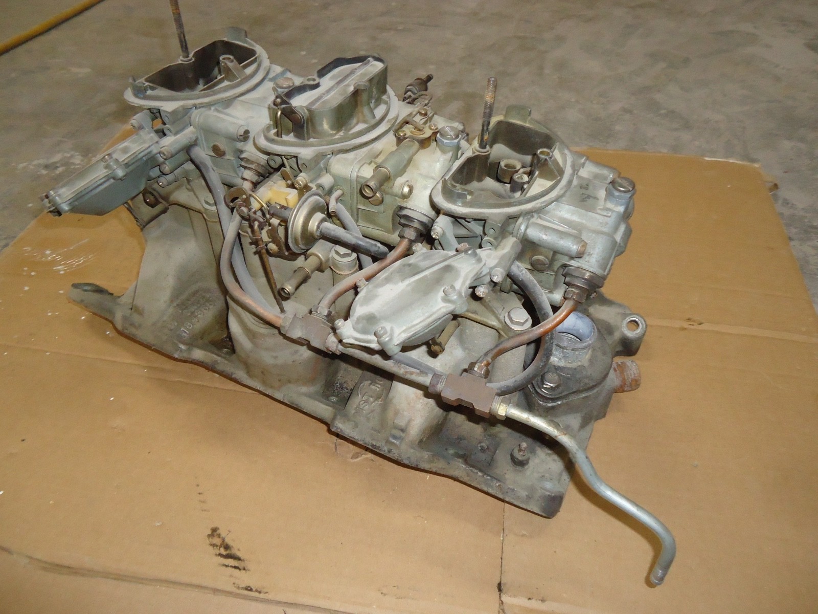 MOPAR  340 SIX PACK CARBURETORS and INTAKE MANIFOLD