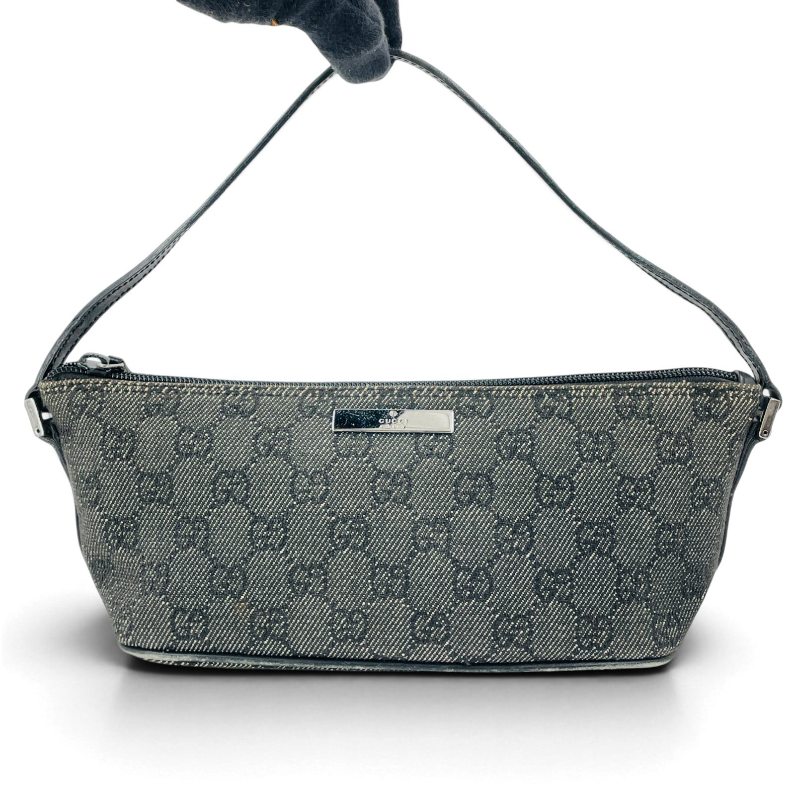 GUCCI Accessory Pouch GG Canvas GrayPochette Shoulder Mini Bag 071982123