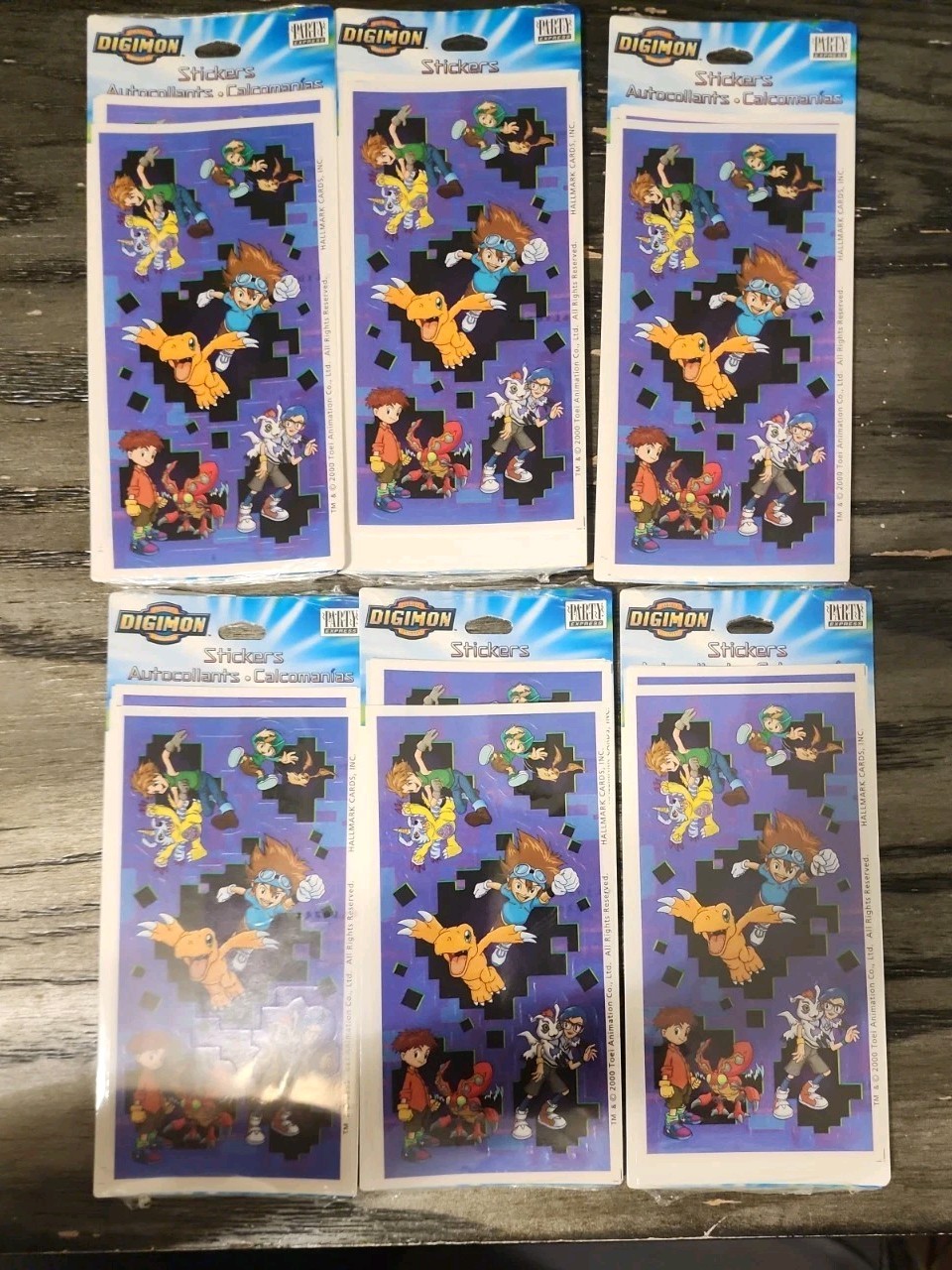 Vintage 2000 Fox Kids Digimon Sticker Sheets Foei Animation 5 Stickers X 6 Packs