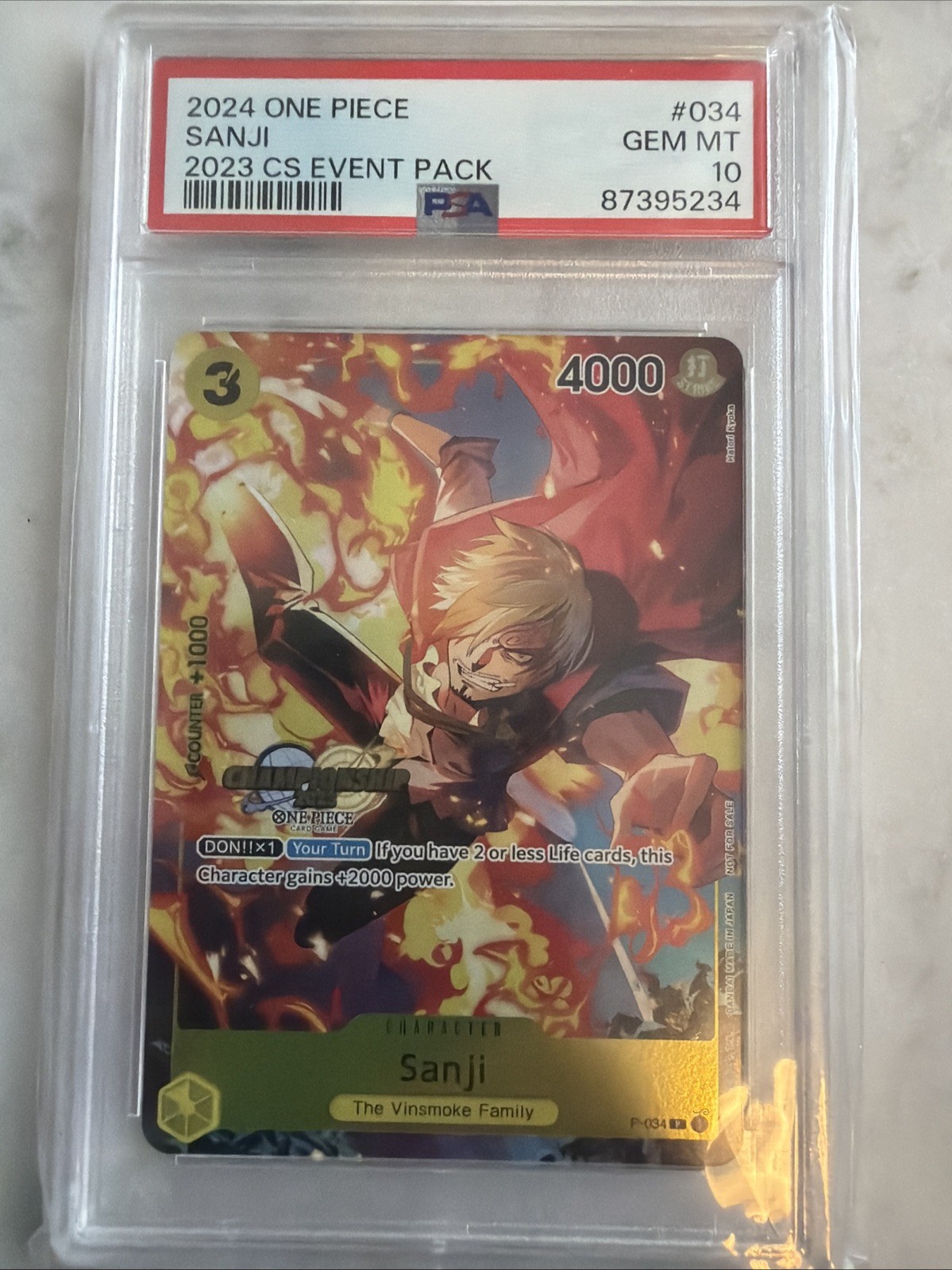 2024 One piece Sanji 2023 CS Event Pack PSA 10