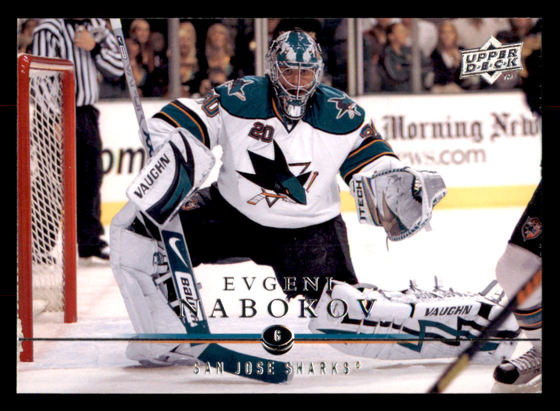 2008-09 Upper Deck #37 Evgeni Nabokov San Jose Sharks 2008-09 Upper Deck #37 Evgeni Nabokov San Jose Sharks