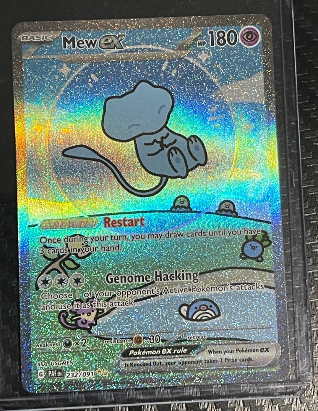 Mew ex 232/091 - Paldean Fates - Special Illustration Rare SIR - “Bubble Mew” NM