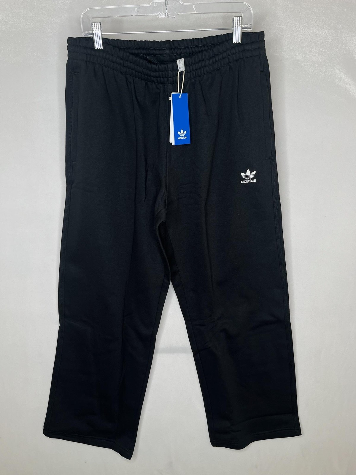 Adidas ESS Open PT Pants Mens Large Black Originals Relaxed Track JV6052 NEW
