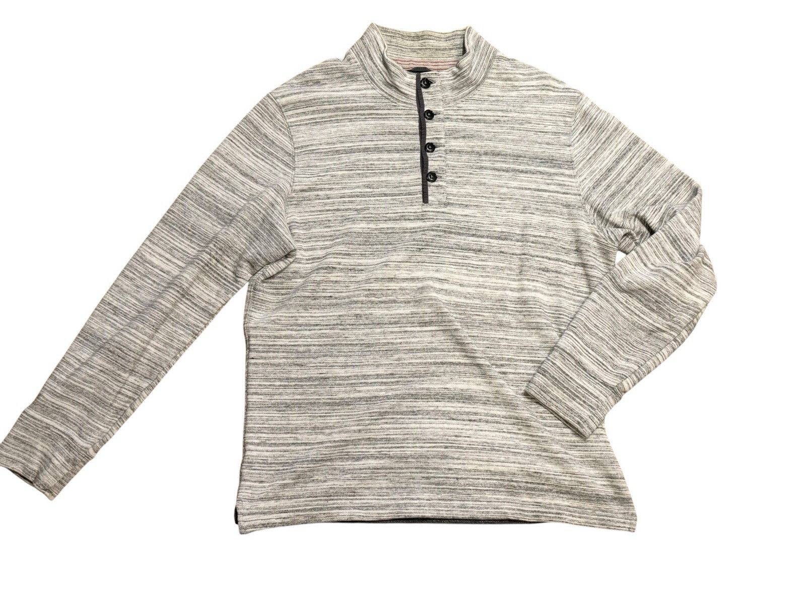 Relwen Loop Back Mock Neck French Terry Pullover Gray Twist Men’s Large