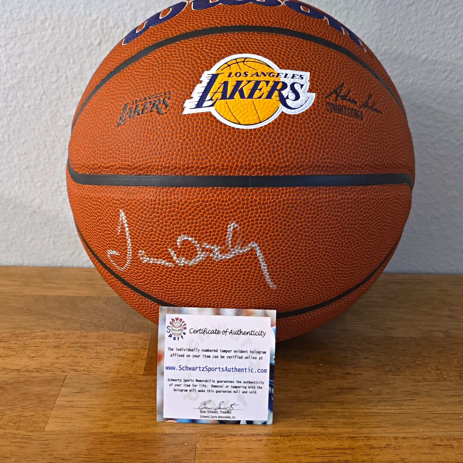James Worthy Wilson Signed NBA Basketball Los Angeles Lakers Schwartz COA James Worthy Wilson Signed NBA Basketball Los Angeles Lakers Schwartz COA