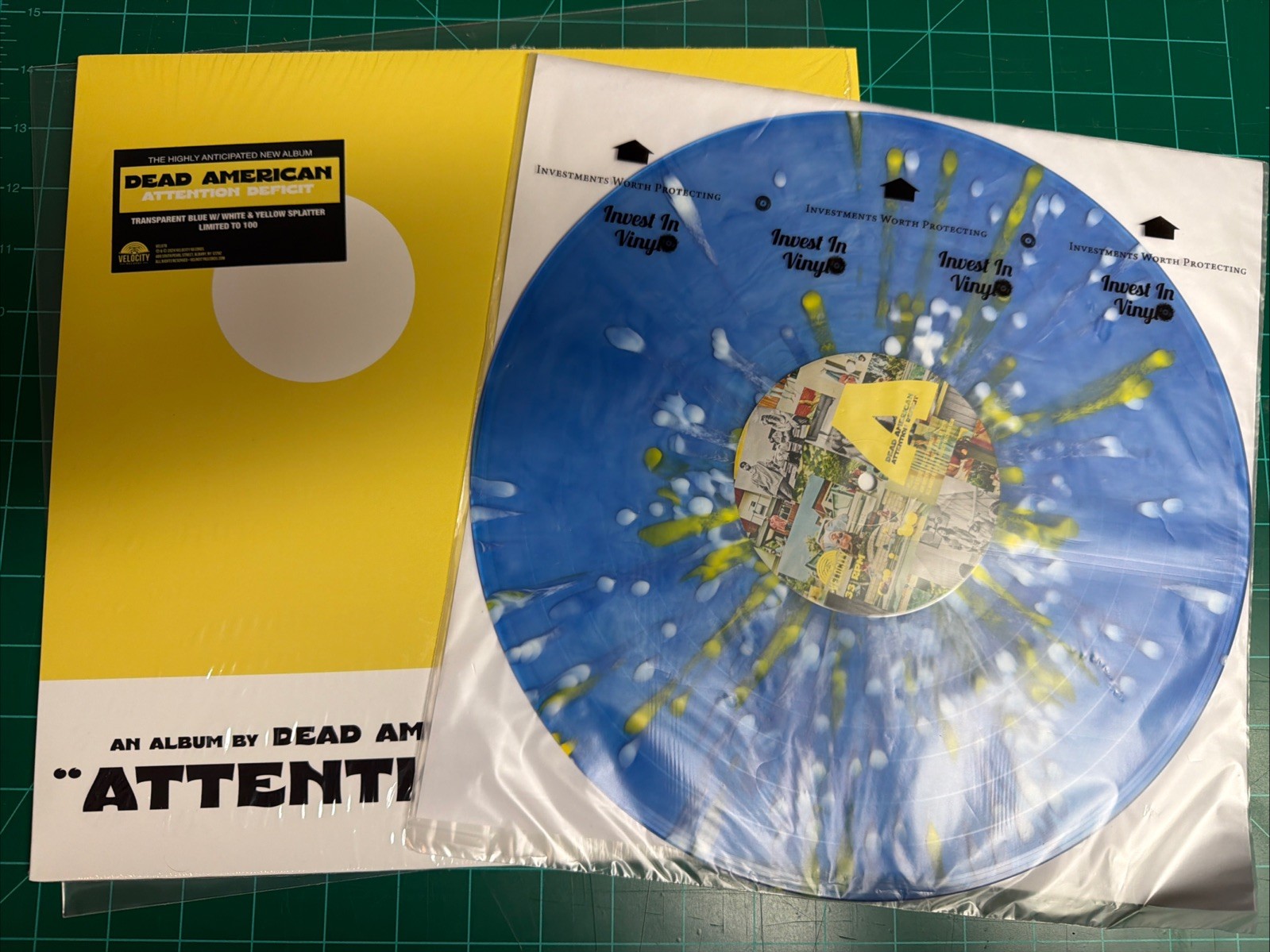Dead American Attention Deficit Vinyl - Blue W/White & Yellow Splatter LE/100 Dead American Attention Deficit Vinyl - Blue W/White & Yellow Splatter LE/100