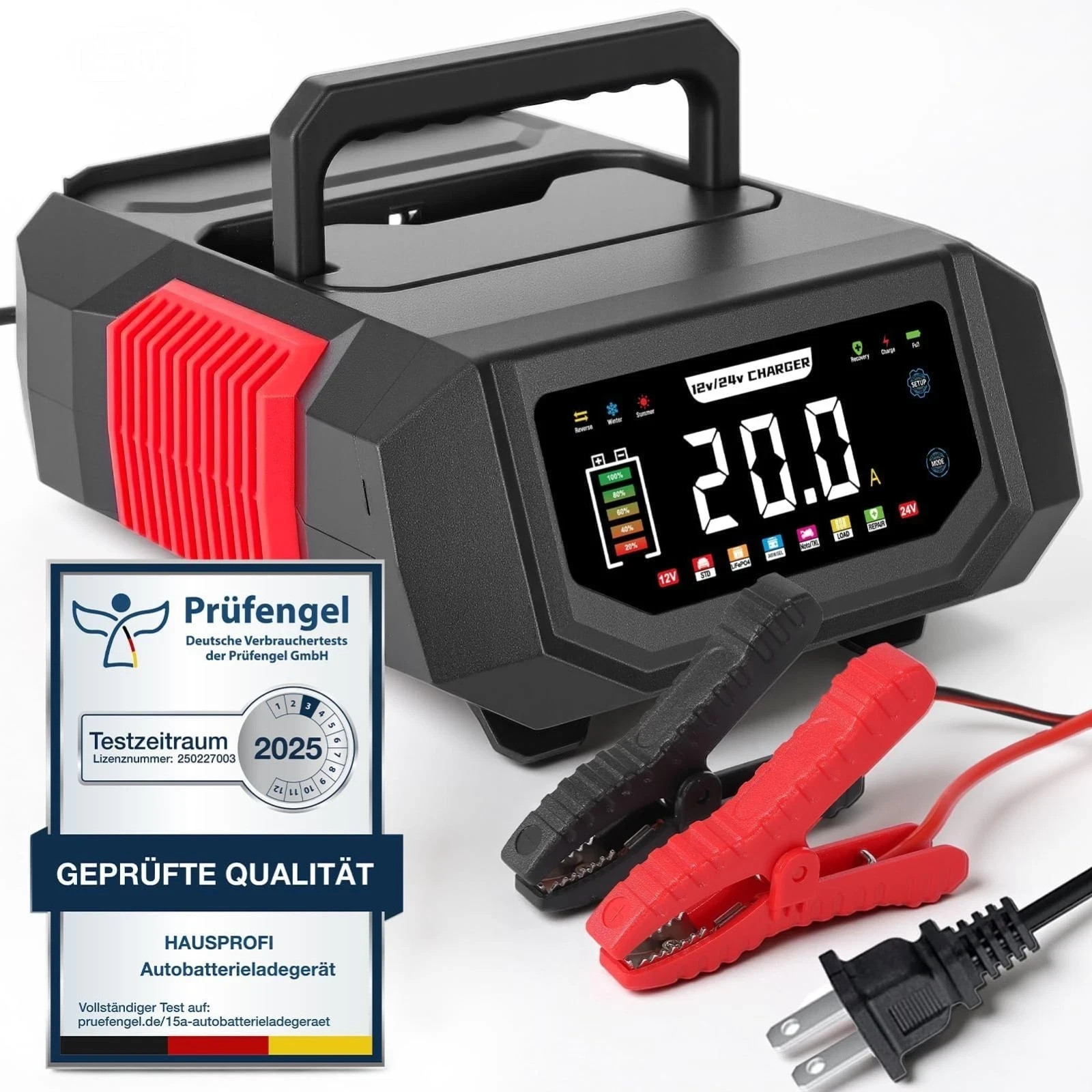 20A Smart Car Battery Charger 12V/24V Auto Battery Maintainer for AGM LiFePO4 20A Smart Car Battery Charger 12V/24V Auto Battery Maintainer for AGM LiFePO4
