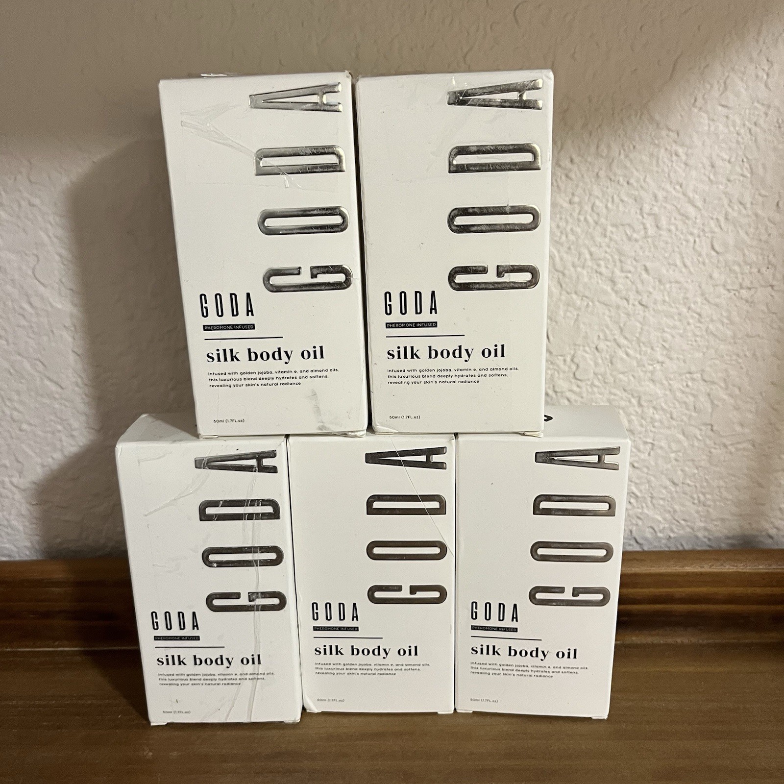 GODA Silk Body Oil Firming Anti Aging Moisturizer Formula 1.7oz LOT Of 5 Boxes