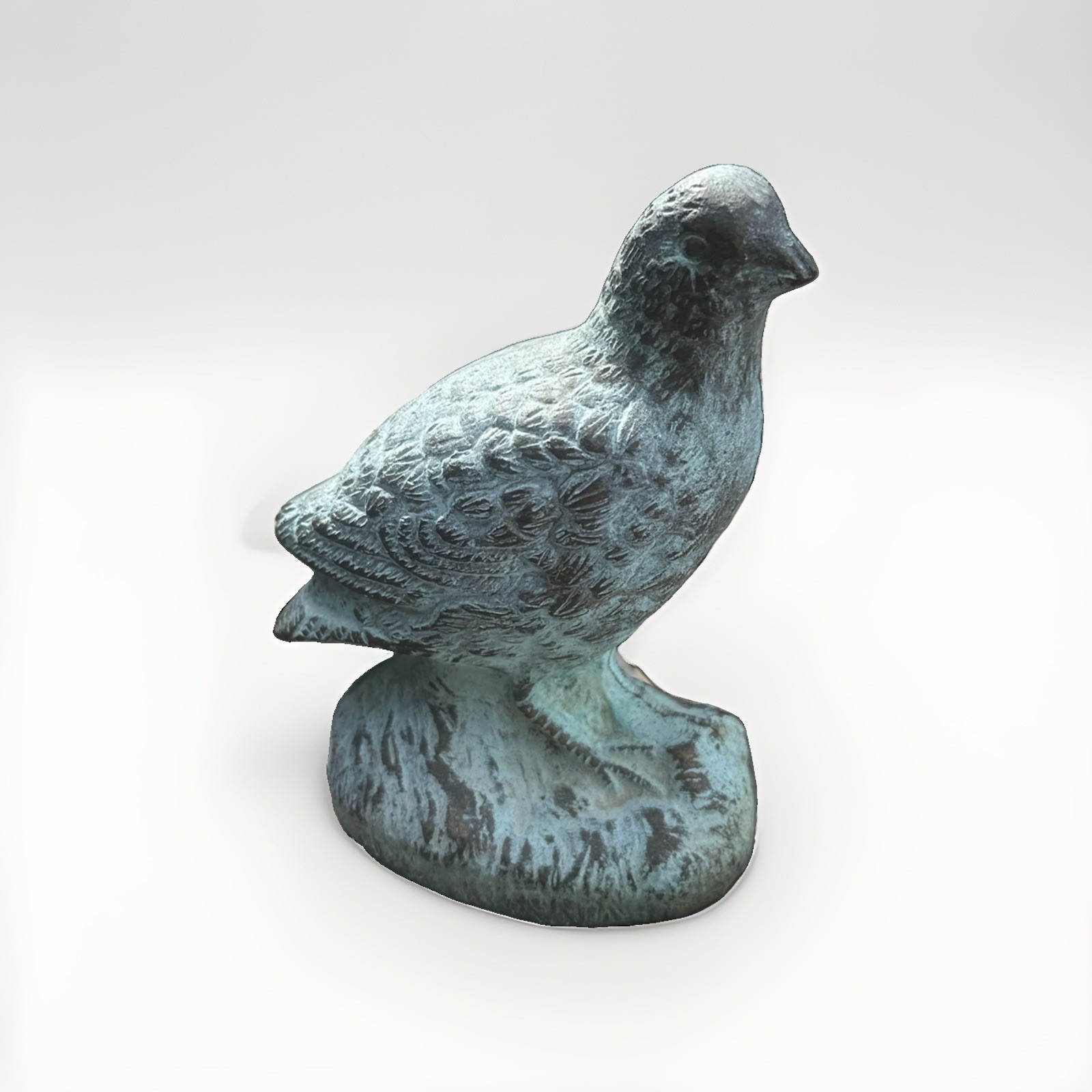 Vintage Cast Metal Quail Bird Patina Weathered Look Feathers Heavy Pigeon Dove Vintage Cast Metal Quail Bird Patina Weathered Look Feathers Heavy Pigeon Dove
