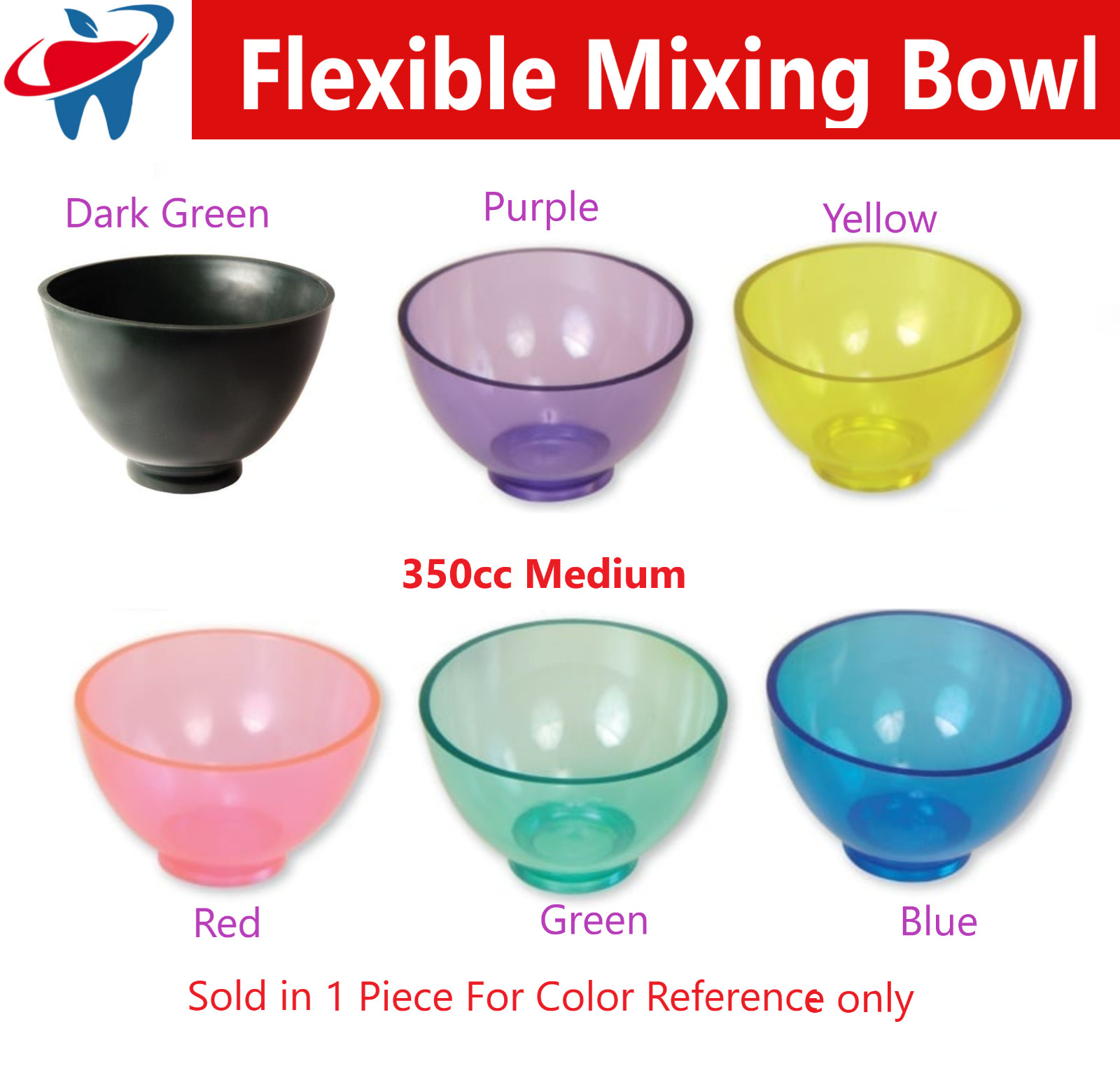 Dental Lab Flexible Rubber Impression Mixing Alginate Bowl - XS, S, M, L Bowls