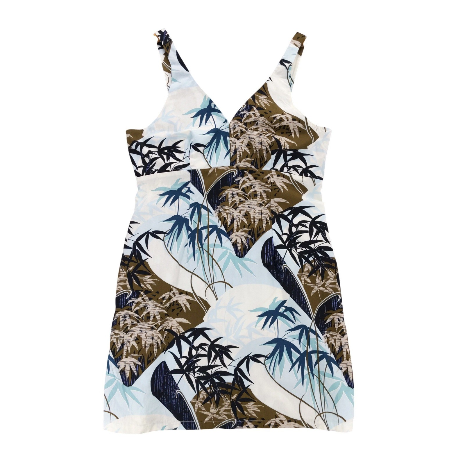 vtg Shannon Marie Mini Dress Hawaii XXL Multicolor Bamboo Tropical Print Cotton