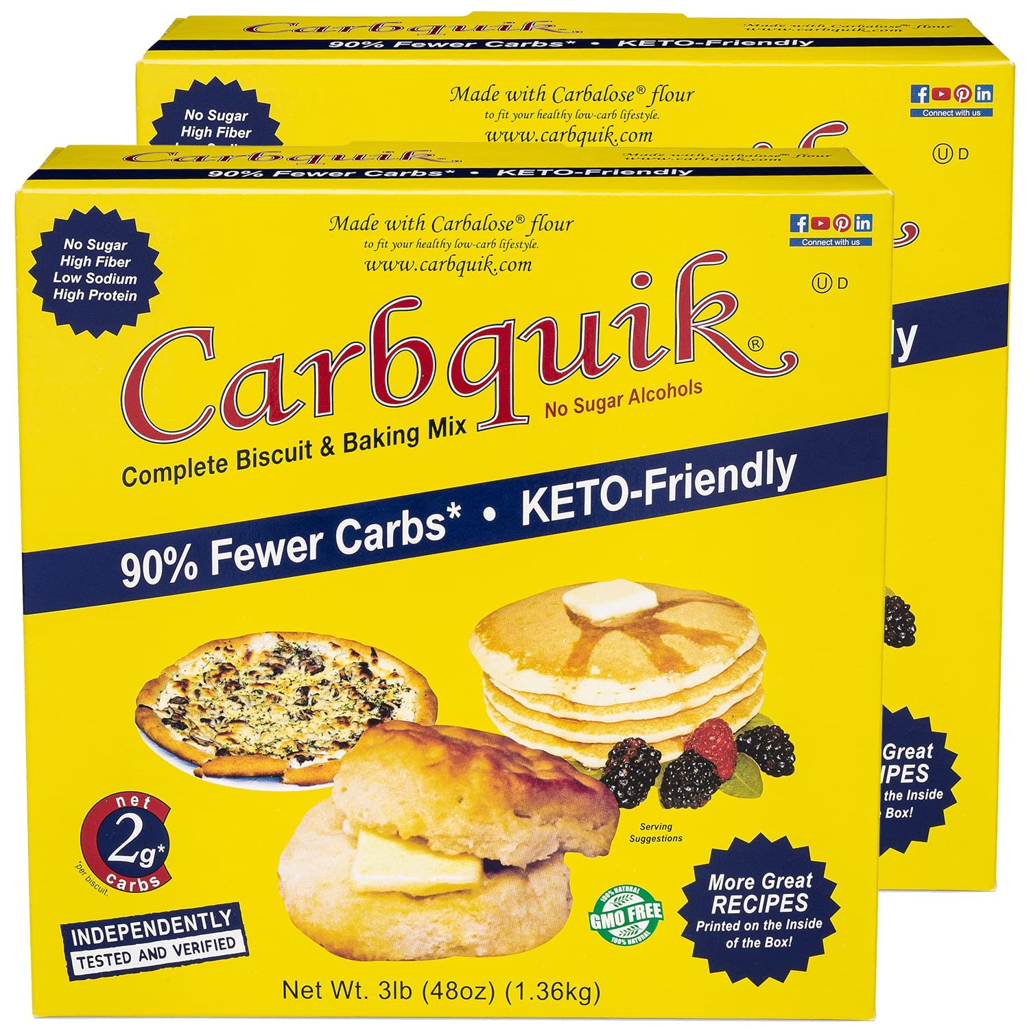 Carbquik Biscuit & Baking Mix (3 lb) Mix for Keto Pancakes, Biscuits, Pizza Crus