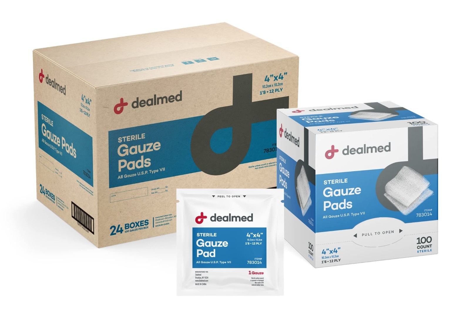 Sterile 4x4 Gauze Pads 12-Ply Nonstick Individually Wrapped 1200 Count Sterile 4x4 Gauze Pads 12-Ply Nonstick Individually Wrapped 1200 Count