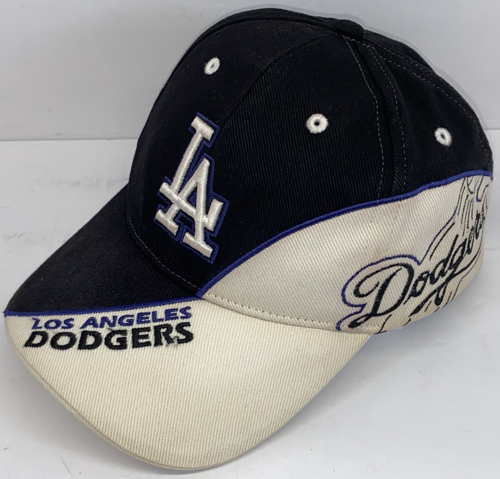 Vintage Twins Enterprise Los Angeles LA Dodgers Black/White OSFA Strap Back Hat Vintage Twins Enterprise Los Angeles LA Dodgers Black/White OSFA Strap Back Hat