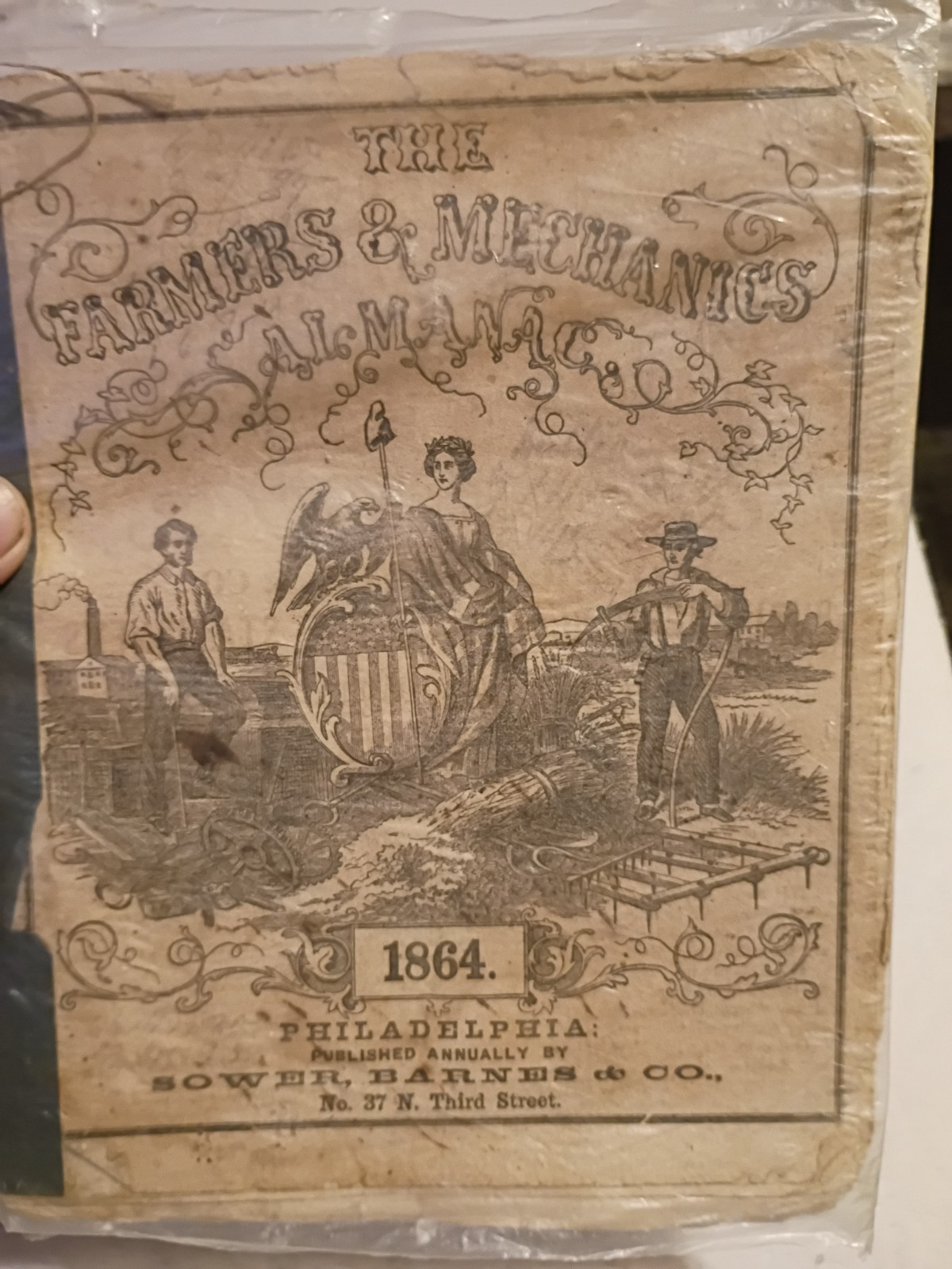 Antique 1864 Farmers & Mechanics Almanac Philadelphia Civil War Era Complete\ Antique 1864 Farmers & Mechanics Almanac Philadelphia Civil War Era Complete\