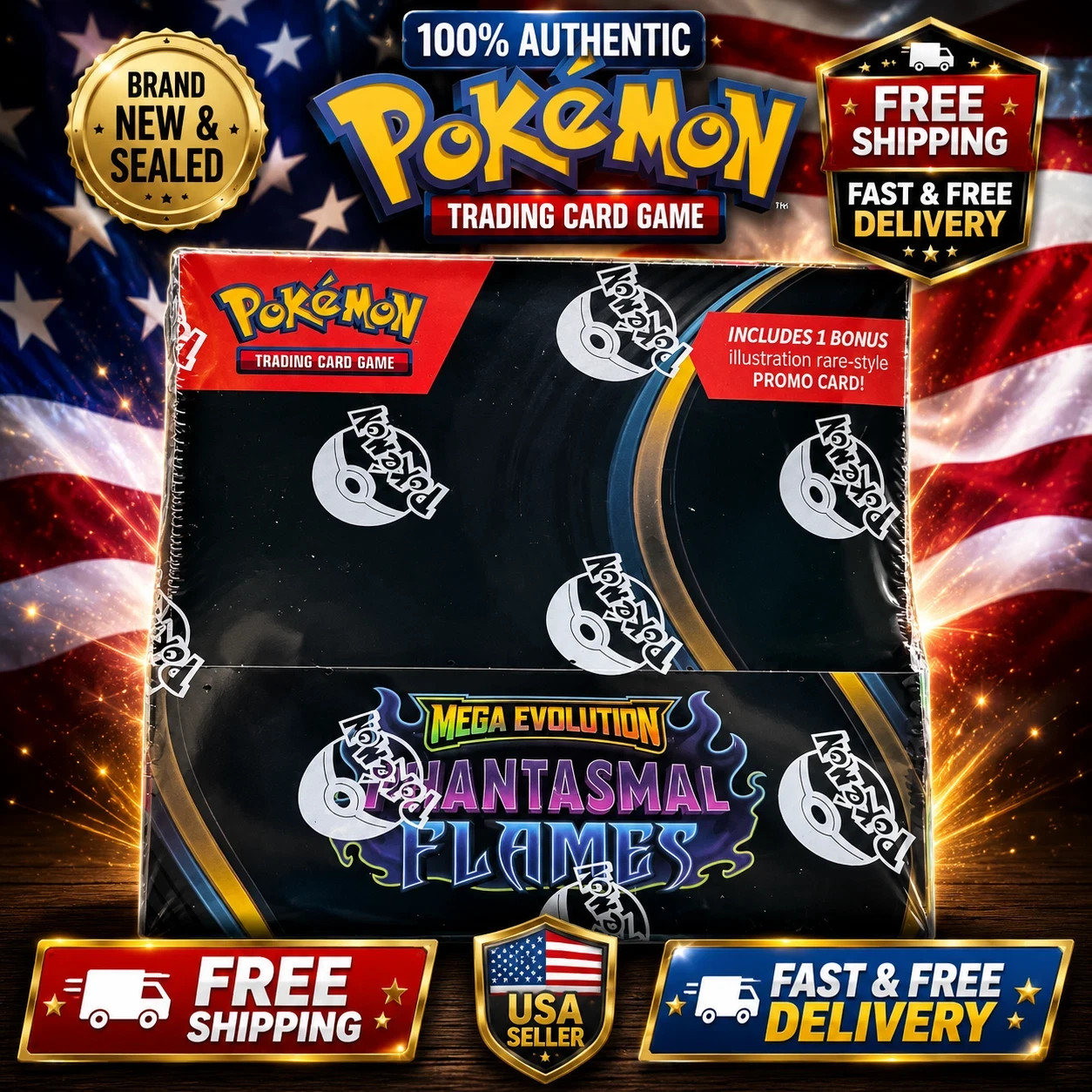 Pokemon Mega Evolution Phantasmal Flames Booster Box Factory Anime 360Pcs