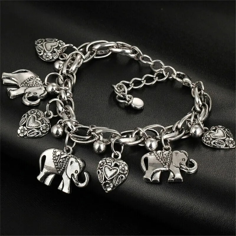 Elegant Silver Tone Unique New Women Fashion Charms Elephant Bracelet 9\