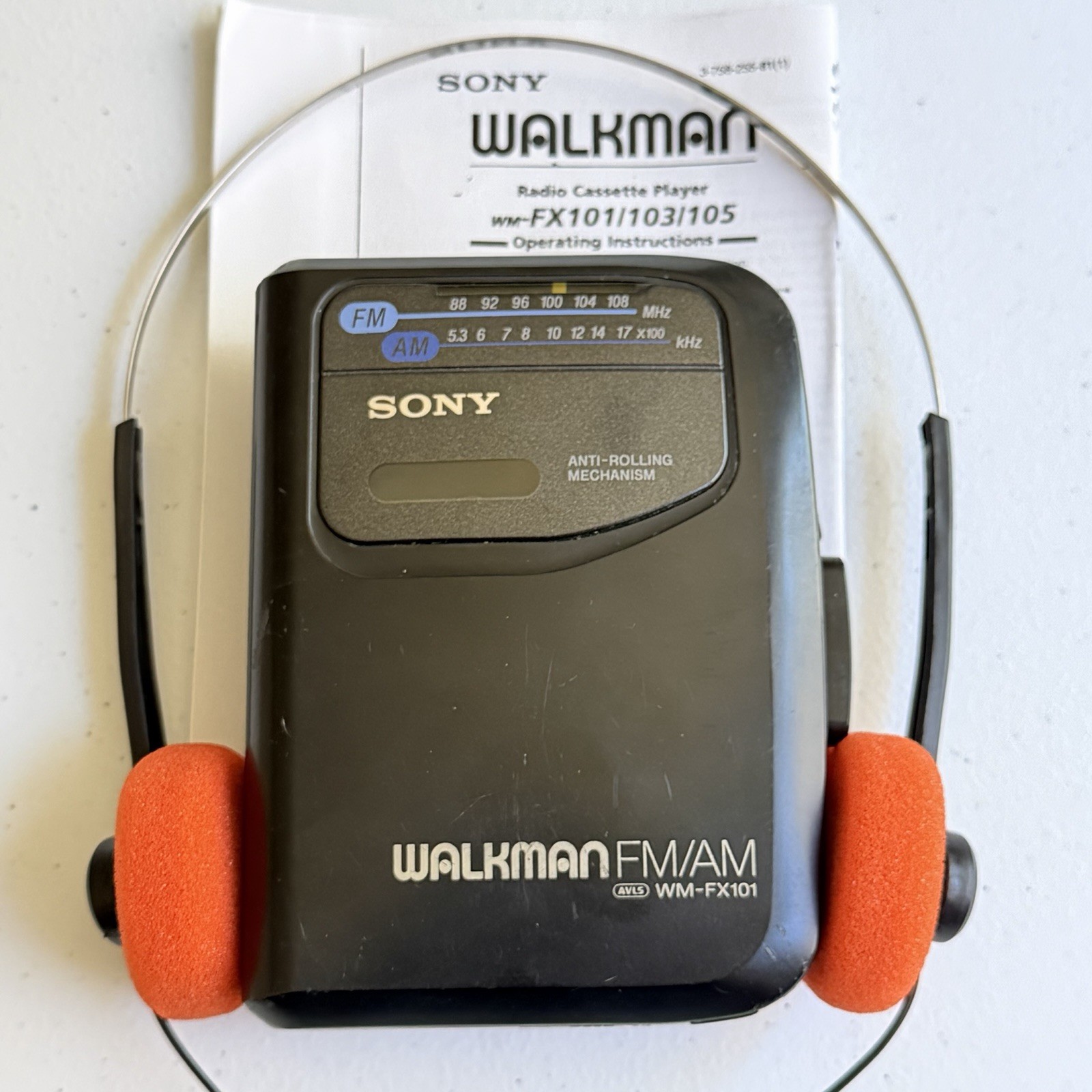 SONY Walkman WM-FX101 Cassette Player withAM/FM Radio -New Belt - Reconditioned