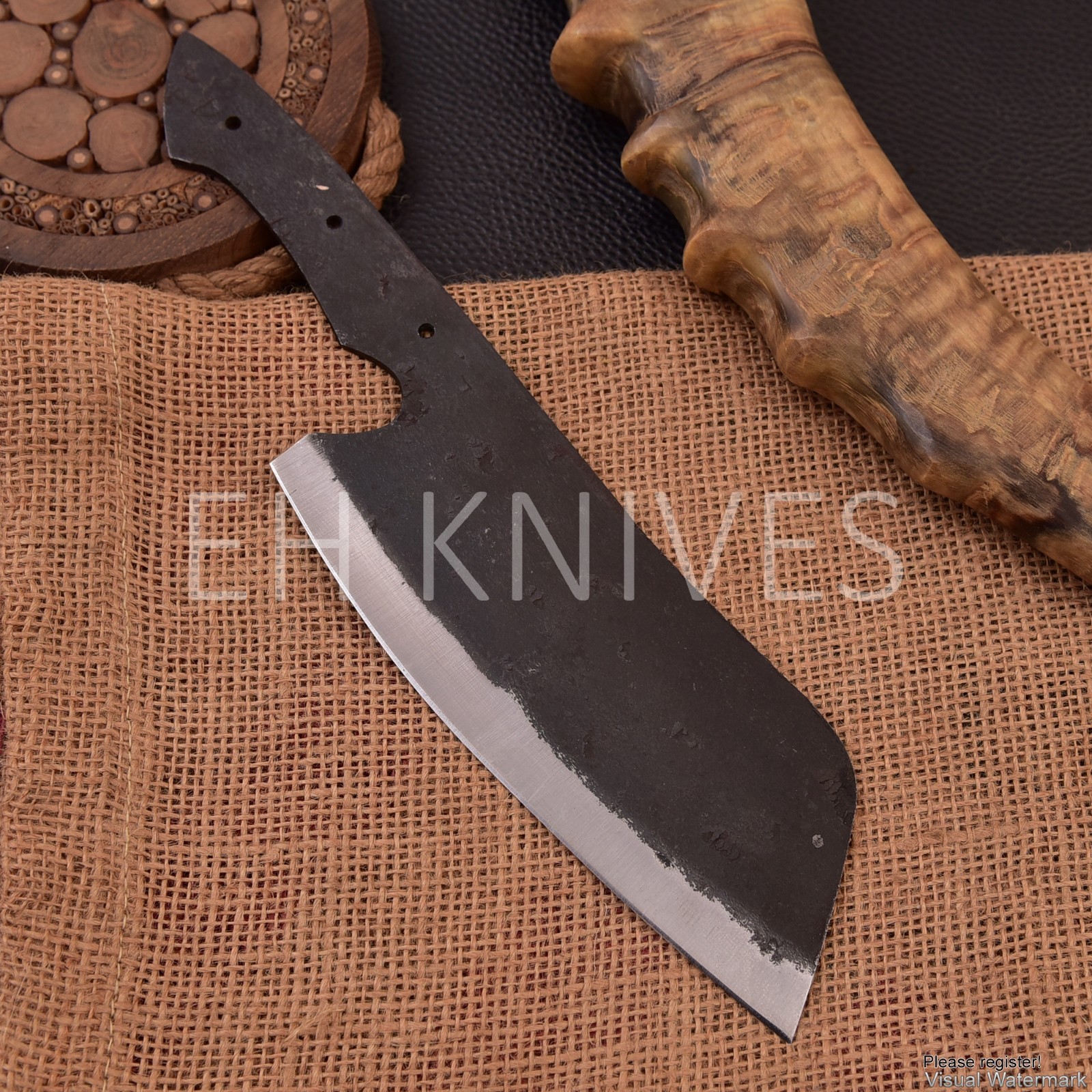 12\'\' Handmade Carbon Steel Hunting Knife making Supply Sharp Cleaver Blank Blade