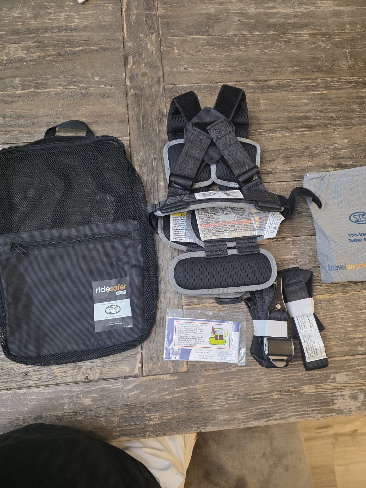 RideSafer Travel Vest GEN 5 JD14001BLG Portable Car Seat X-Small 22-40 #NO0613