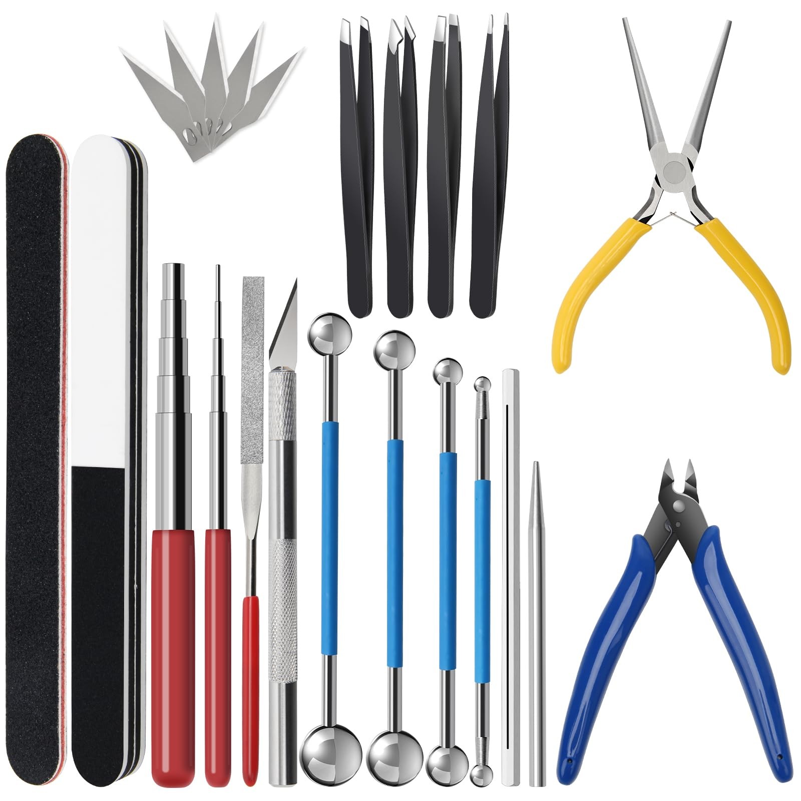 23 Pieces Metal Puzzle Tool Kit, Metal Model Tool Kit Including Plier Bending A 23 Pieces Metal Puzzle Tool Kit, Metal Model Tool Kit Including Plier Bending A