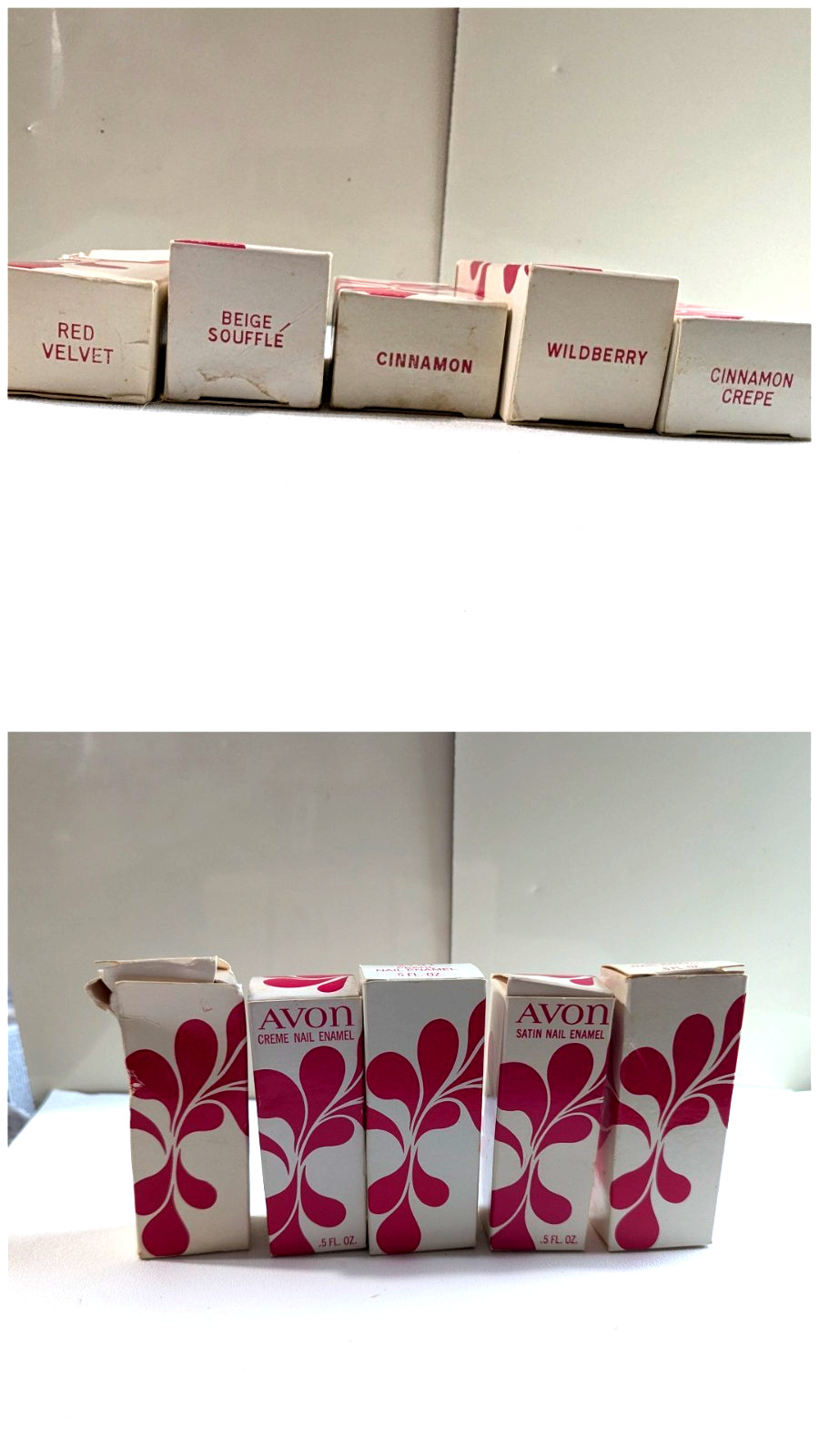 5 Vintage Avon 1960’s Nail Polish Enamel Pearl Creme & Satin In Original Box 5 Vintage Avon 1960’s Nail Polish Enamel Pearl Creme & Satin In Original Box
