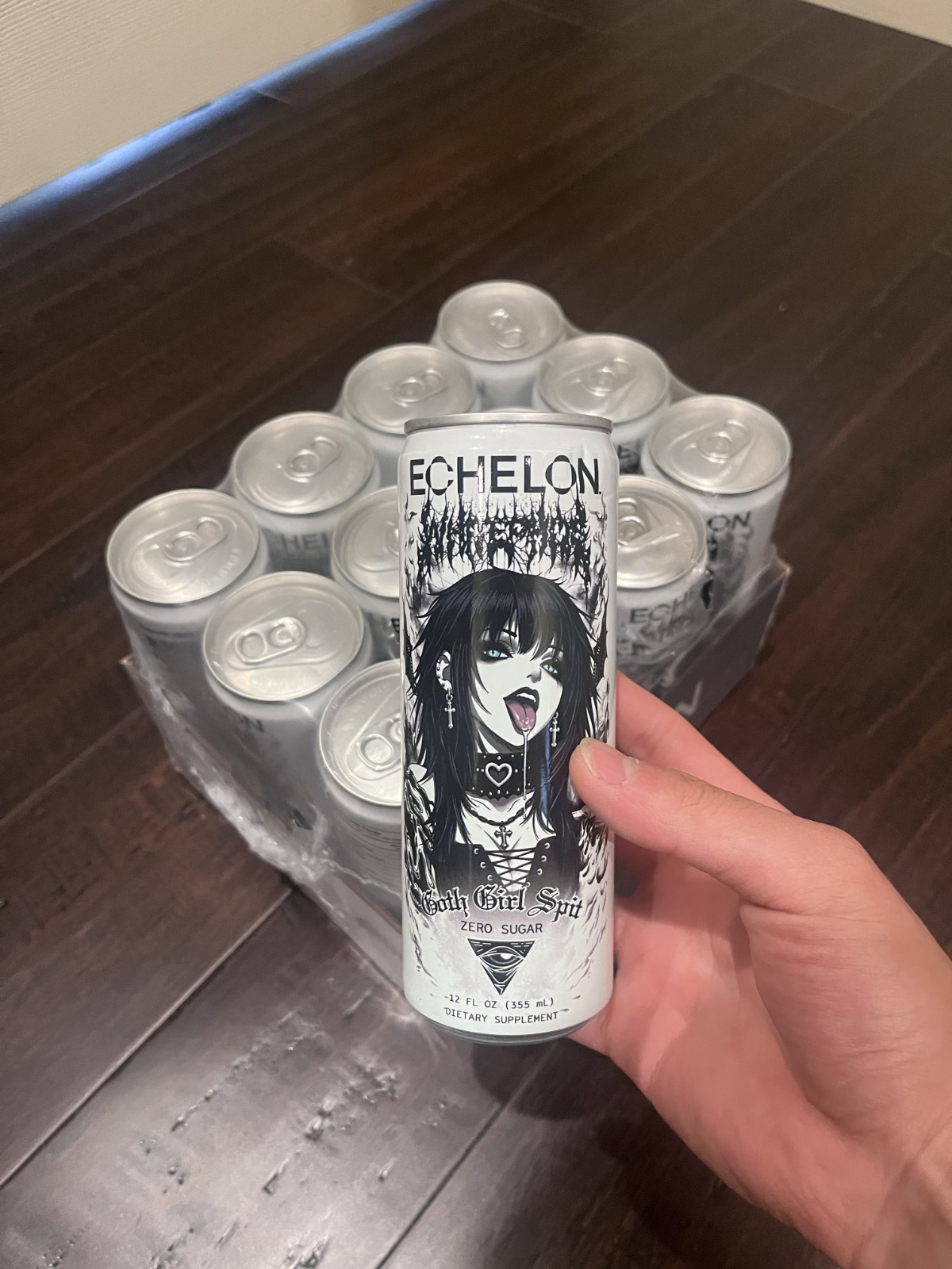 Echelon Pre-Workout Energy Drink Goth Girl Spit White Phosphor