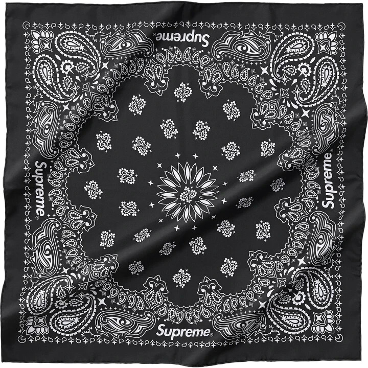 SUPREME SILK BANDANA BLACK **SHIP NOW** SUPREME SILK BANDANA BLACK **SHIP NOW**
