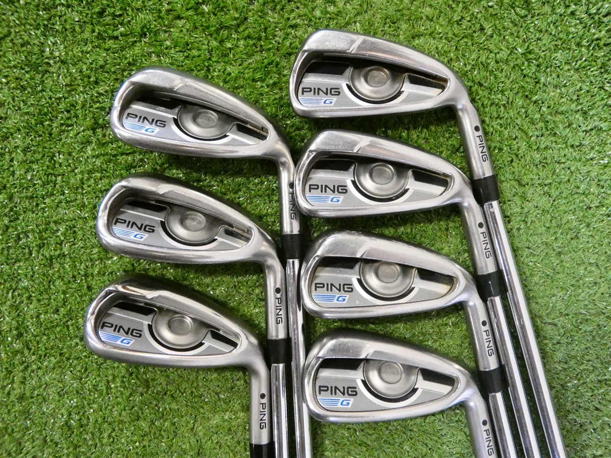 PING 2016 G Irons 5-W & U AWT 2.0 Stiff Steel Black Dot +.5\